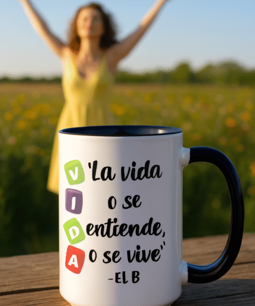 Ceramic Mug - Motivational Phrase / Taza de Ceramica - Frase motivacional "La vida o se entiende o se... "