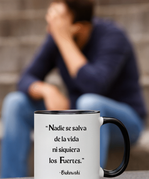 Ceramic Mug - Motivational Phrase / Taza de Ceramica - Frase motivacional "Nadie se salva de... "