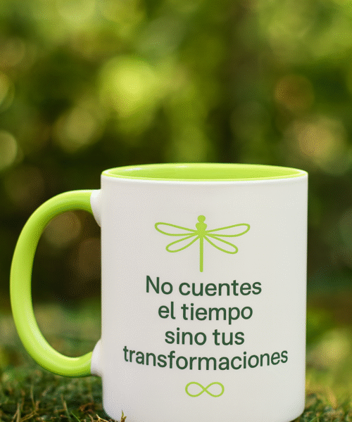 Ceramic Mug - Motivational Phrase / Taza de Ceramica - Frase motivacional "No cuentes el tiempo sino tus transformaciones"