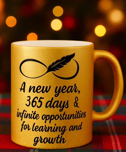 Ceramic Mug - Motivational Phrase (New Year) / Taza de Ceramica - Frase motivacional (Ano nuevo) Version en Ingles