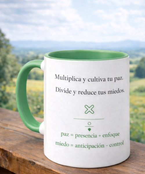 Ceramic Mug - Motivational Phrase / Taza de Ceramica - Frase motivacional "Multiplica tu paz, divide tus miedos"