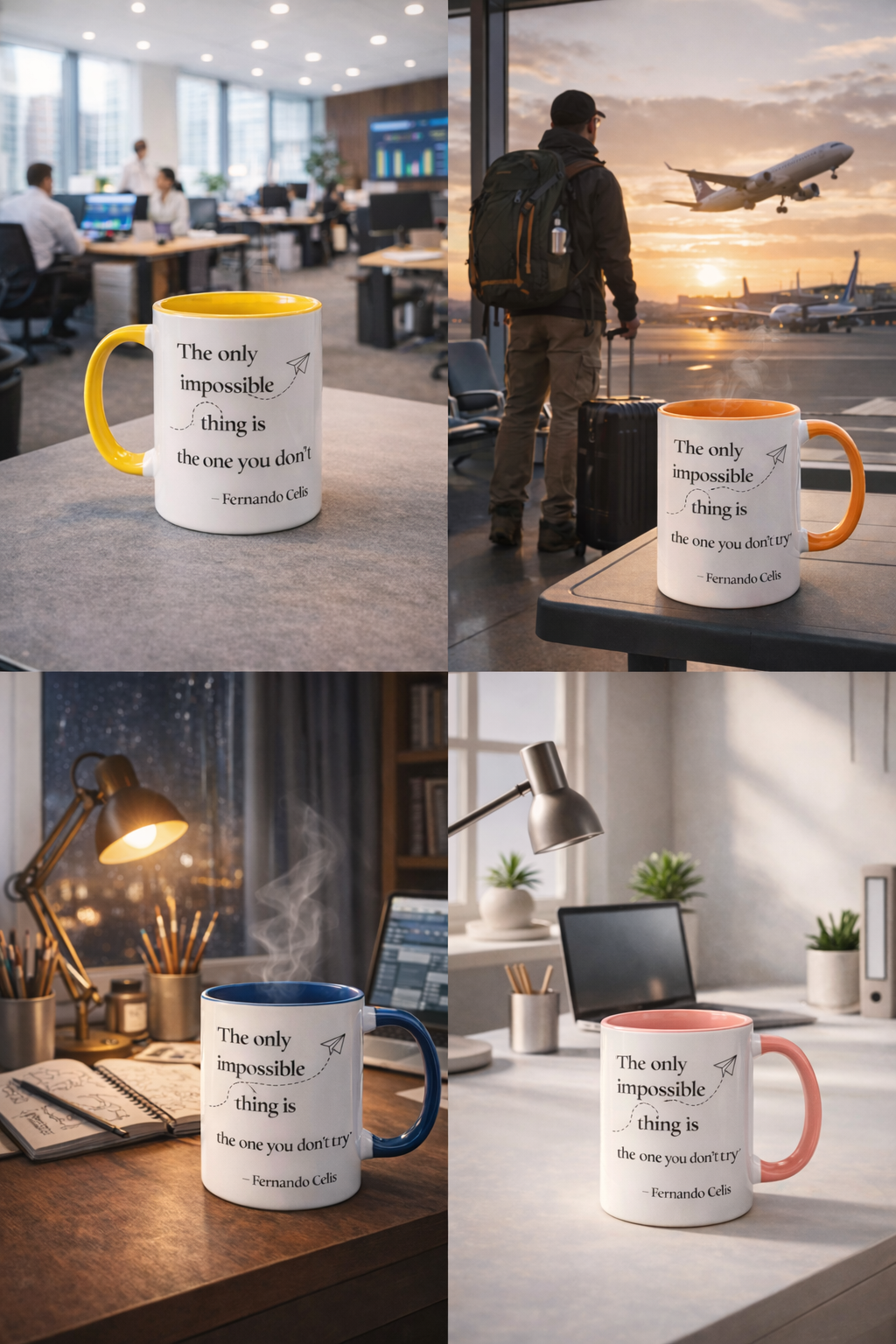 Ceramic Mug - Motivational Phrase / Taza de Ceramica - Frase motivacional "The only thing impossible is..." - Imagen 5