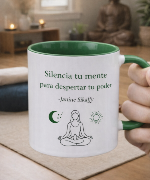 Ceramic Mug - Motivational Phrase / Taza de Ceramica - Frase motivacional "Silencia-tu-mente"