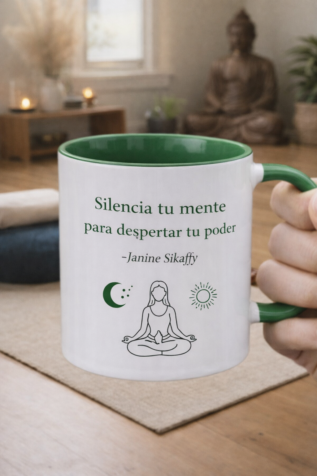 Ceramic Mug - Motivational Phrase / Taza de Ceramica - Frase motivacional "Silencia-tu-mente"