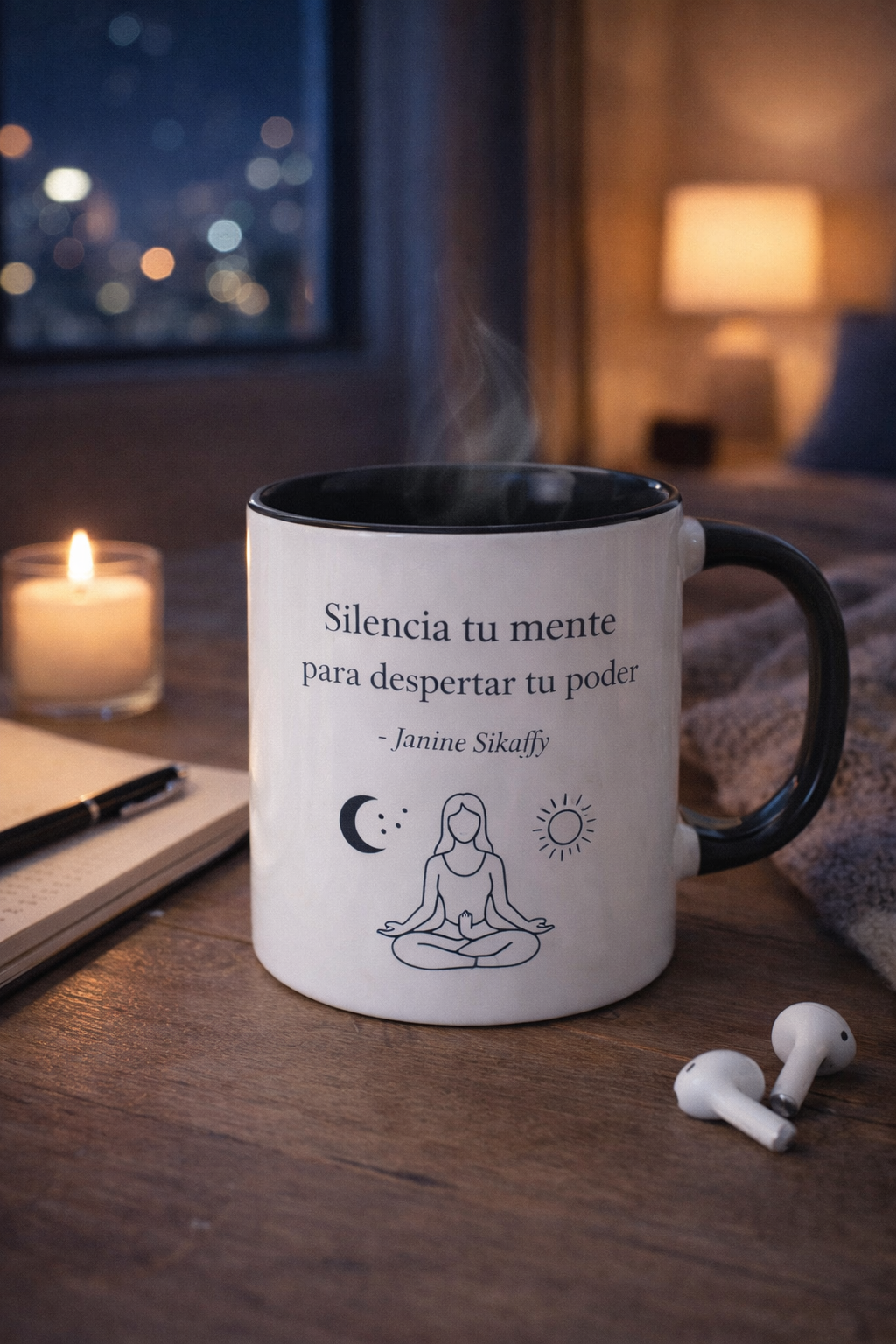 Ceramic Mug - Motivational Phrase / Taza de Ceramica - Frase motivacional "Silencia-tu-mente" - Imagen 8