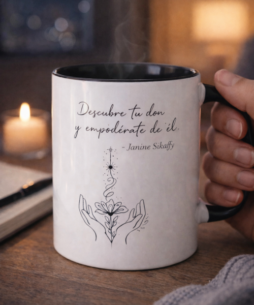 Ceramic Mug - Motivational Phrase / Taza de Ceramica - Frase motivacional "Descubre tu don"